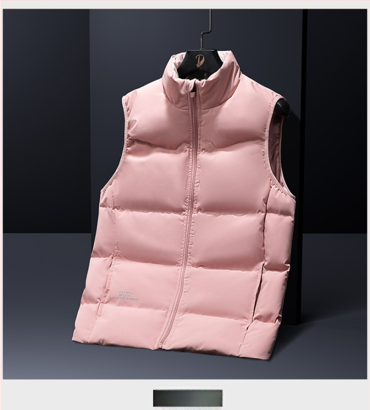 UNISEX dūnu veste ar augstu apkakli, balto pīļu dūnu pildījums, dūnu saturs 46–50%, rudens–ziemas