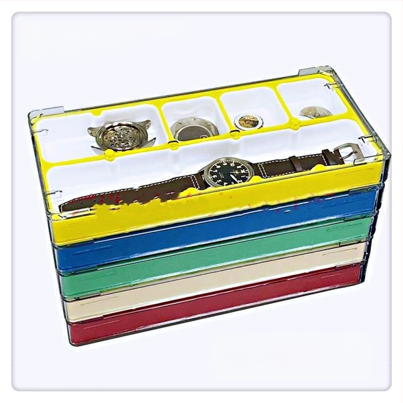 Pulksteņu labošanas instrumentu komplekts un detaļu uzglabāšanas kārba, zhilan, ABS plastmasa, 5 komplekti, pulksteņu detaļu kastīte, mājas lietošanai, vidējā sistēma