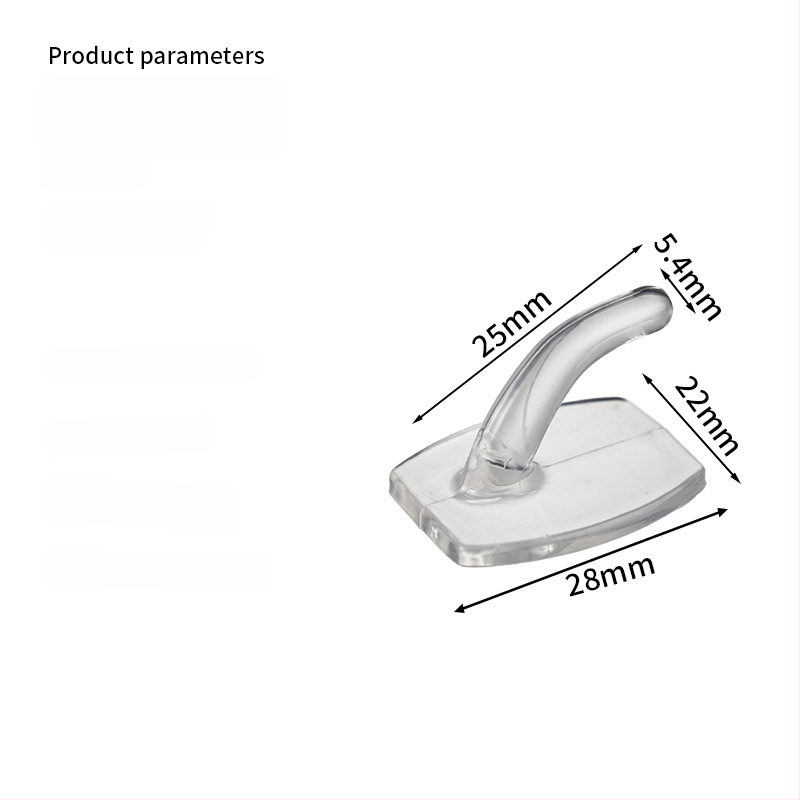 Līmējams āķa papildinājums, plakanais āķis apģērbiem un cepurēm, bez urbumiem, plastmasa, 1 gab., mūsdienīgs minimālisma stils, slodze 5-10 kg