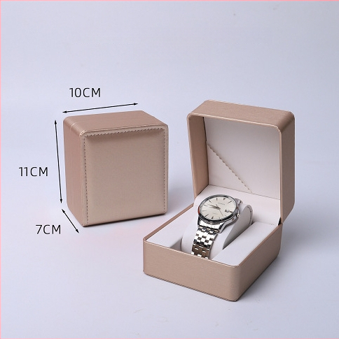 PU ādas pulksteņa kastīte ar noapaļotiem stūriem, iekšējais nodalījums, atverams vāciņš, juvelierizstrādājumu iepakojums