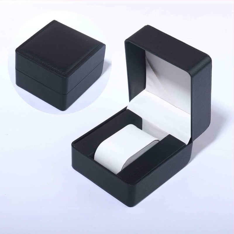 PU ādas pulksteņa kastīte ar noapaļotiem stūriem, iekšējais nodalījums, atverams vāciņš, juvelierizstrādājumu iepakojums