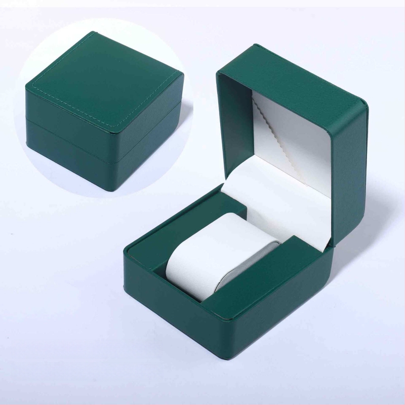 PU ādas pulksteņa kastīte ar noapaļotiem stūriem, iekšējais nodalījums, atverams vāciņš, juvelierizstrādājumu iepakojums