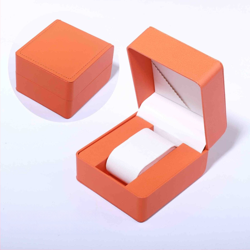 PU ādas pulksteņa kastīte ar noapaļotiem stūriem, iekšējais nodalījums, atverams vāciņš, juvelierizstrādājumu iepakojums