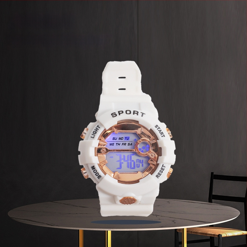 Terry elektroniskais pulkstenis ar NT-881 mehānismu, ciparu displejs, nakts apgaismojums, korpuss PVC un siksniņa PVC, universālais ikdienas sporta pulkstenis