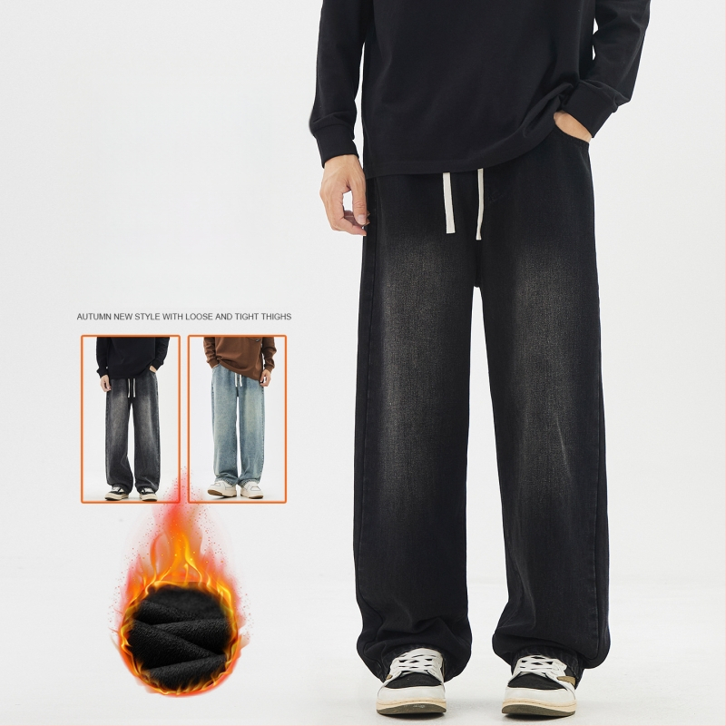 Fliisivooderiga teksad, sirge lõige, keskmine vöökoht, tõmblukuga kinnitamine