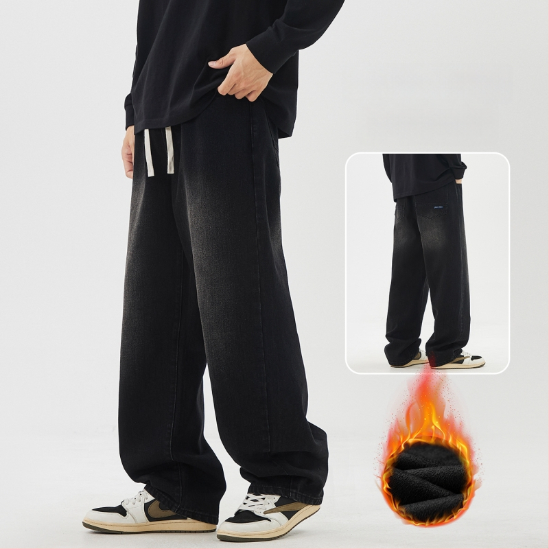 Fliisivooderiga teksad, sirge lõige, keskmine vöökoht, tõmblukuga kinnitamine