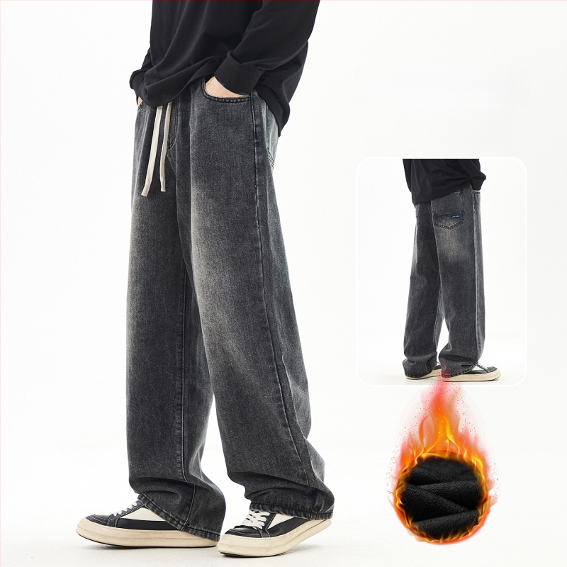 Fliisivooderiga teksad, sirge lõige, keskmine vöökoht, tõmblukuga kinnitamine