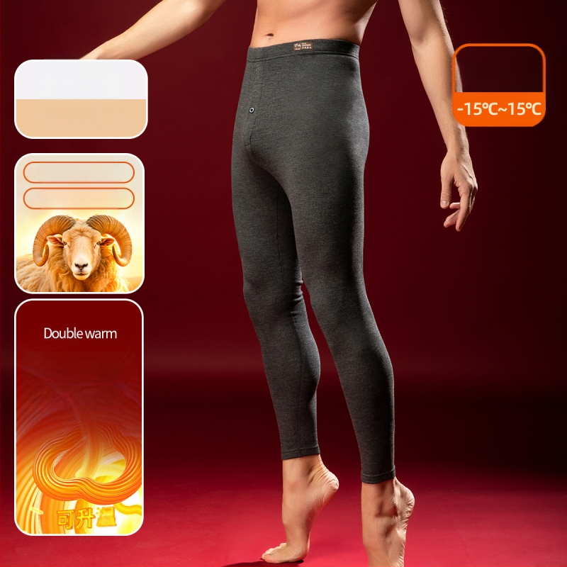 Tricou termic pentru bărbați din lână-mătase cu guler semiînalt, căptușit velur, grosime extra 301-350 g/m²