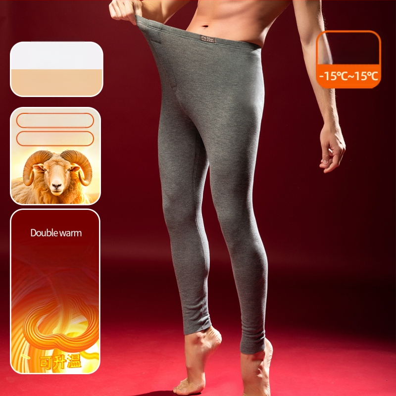 Tricou termic pentru bărbați din lână-mătase cu guler semiînalt, căptușit velur, grosime extra 301-350 g/m²