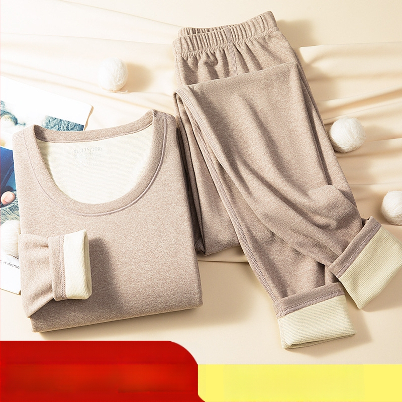 Set de lenjerie termică din lână, dublu strat, țesătură groasă 251-300 g/m2, pulover cu guler rotund și mâneci lungi, pantaloni, unisex