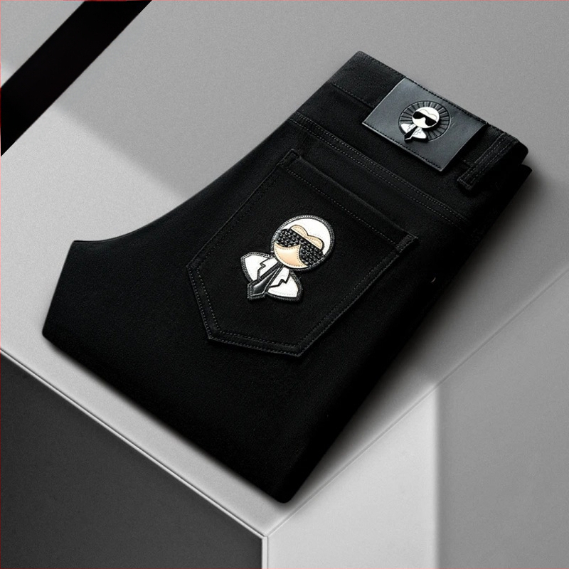 Meeste denim teksad Galeries Lafayette õmblustega, slim-fit, sirge lõige, keskmise tõstega, ensüümipesu, neli aastaaega