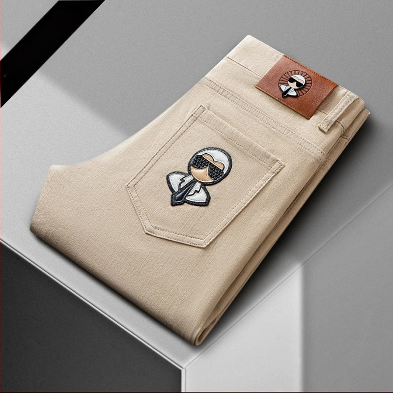 Meeste denim teksad Galeries Lafayette õmblustega, slim-fit, sirge lõige, keskmise tõstega, ensüümipesu, neli aastaaega