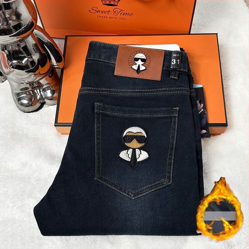 Meeste denim teksad Galeries Lafayette õmblustega, slim-fit, sirge lõige, keskmise tõstega, ensüümipesu, neli aastaaega