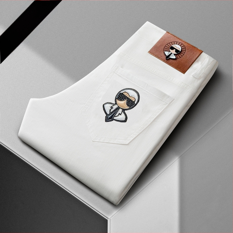 Meeste denim teksad Galeries Lafayette õmblustega, slim-fit, sirge lõige, keskmise tõstega, ensüümipesu, neli aastaaega