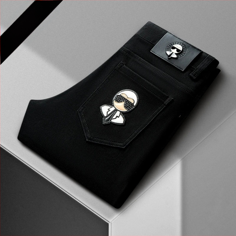 Meeste denim teksad Galeries Lafayette õmblustega, slim-fit, sirge lõige, keskmise tõstega, ensüümipesu, neli aastaaega