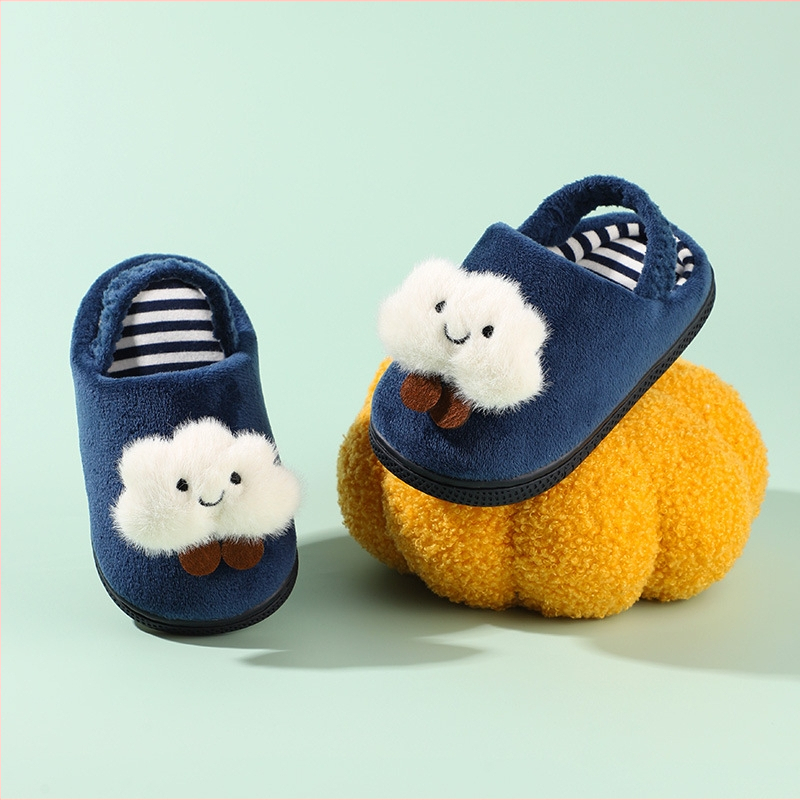 Bērnu čības iekšējai izmantošanai ar cartoon rakstu, universālas, augšdaļa no baby fleece, zole no TPR, vecums 1–6 gadi, zīmols Fawn mili, rudens–ziema 2025