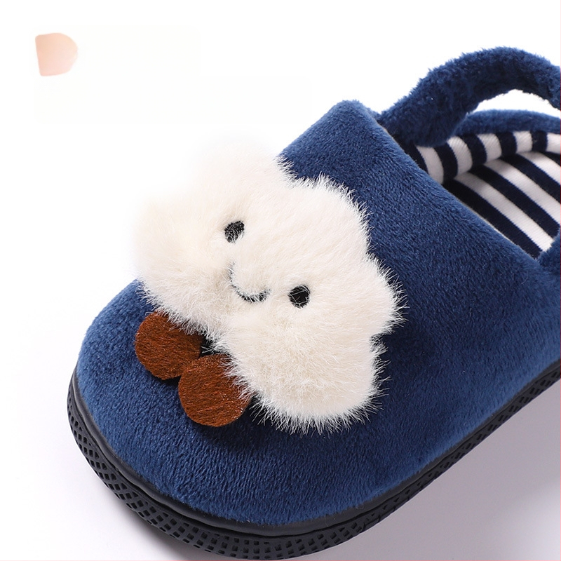 Bērnu čības iekšējai izmantošanai ar cartoon rakstu, universālas, augšdaļa no baby fleece, zole no TPR, vecums 1–6 gadi, zīmols Fawn mili, rudens–ziema 2025