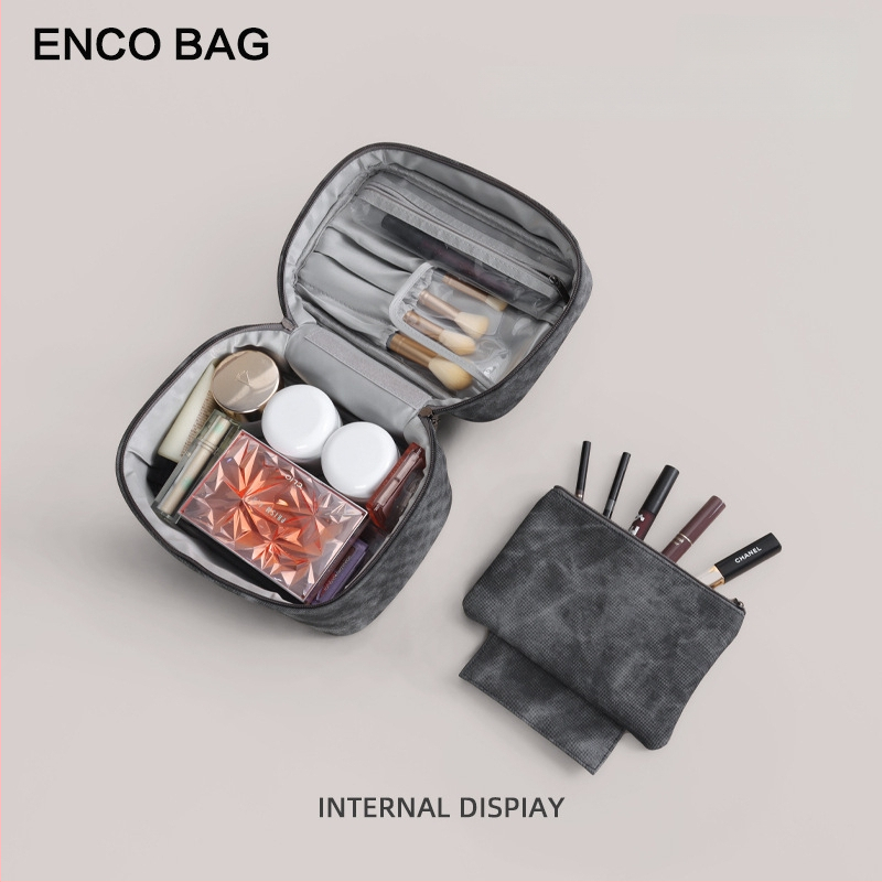 Kosmētikas soma ikdienas lietošanai, pilsētas minimālisma stils, PU materiāls, svītrainais raksts, iekšējā odere poliesters, produkta kods Yk-ybwnzk