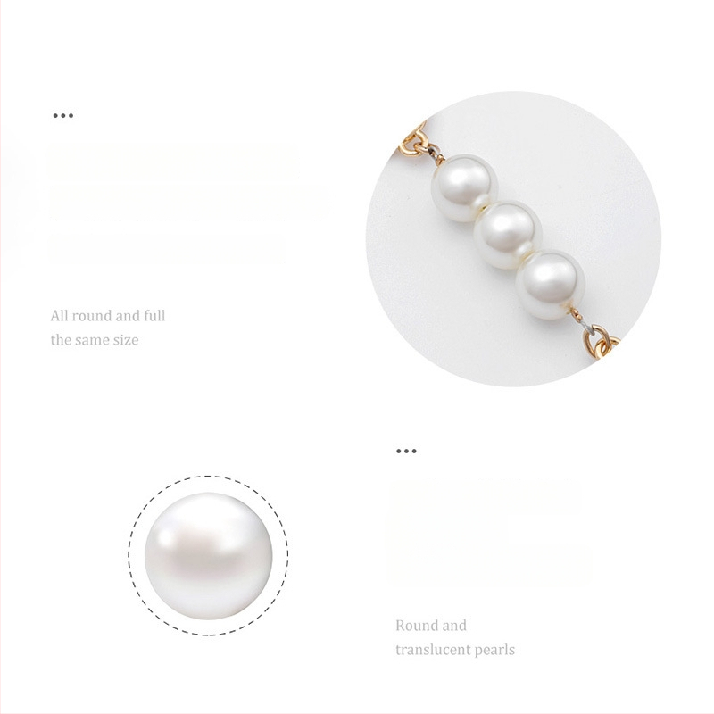 Ιμάντας ώμου από κράμα με επεκτειόμενη αλυσίδα και μαργαριταρένια διακόσμηση – Αξεσουάρ τσάντας για crossbody