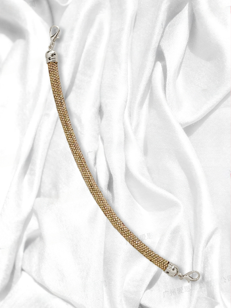 Ιμάντας αλυσίδας διακοσμημένος με διαμάντια, 14 σειρών, για βραδινή τσάντα, ριγέ μοτίβο, κρυσταλλικό υλικό, ανθεκτικό στη φθορά