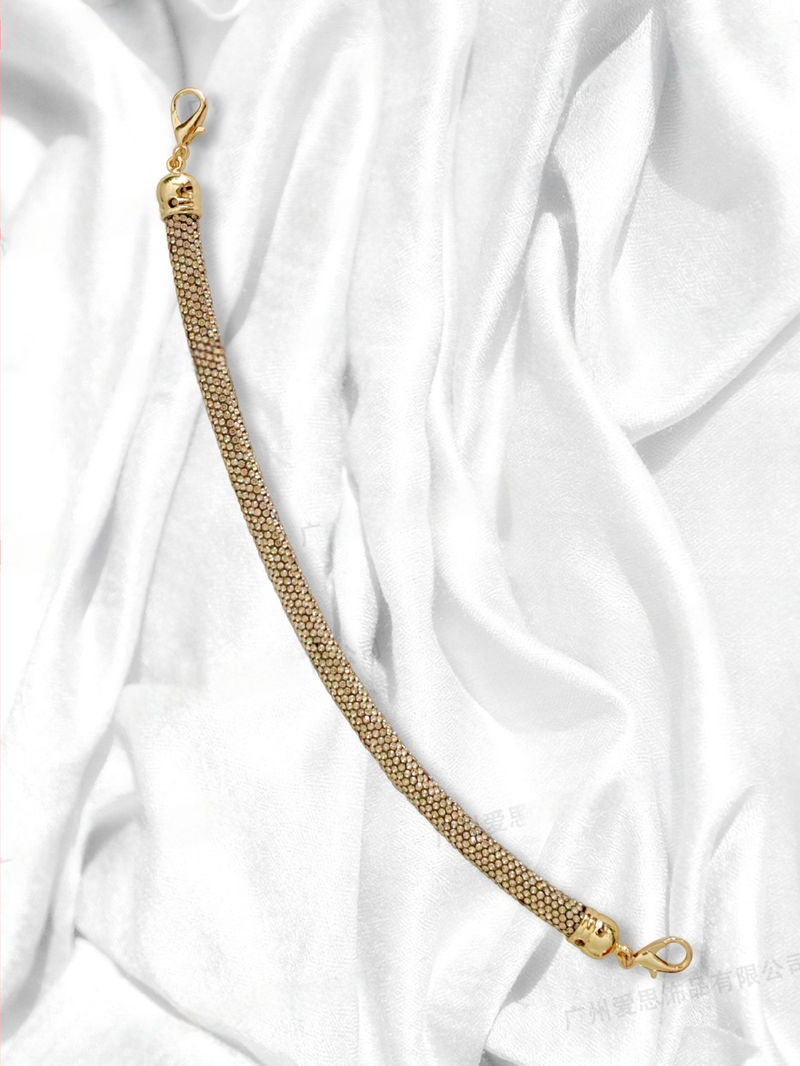 Ιμάντας αλυσίδας διακοσμημένος με διαμάντια, 14 σειρών, για βραδινή τσάντα, ριγέ μοτίβο, κρυσταλλικό υλικό, ανθεκτικό στη φθορά