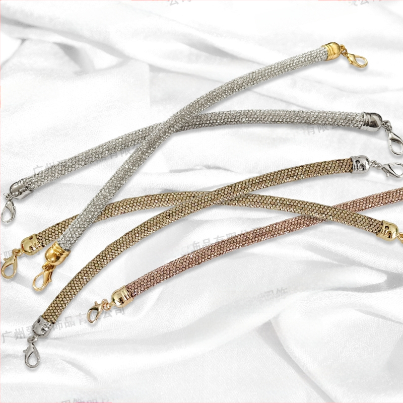 Ιμάντας αλυσίδας διακοσμημένος με διαμάντια, 14 σειρών, για βραδινή τσάντα, ριγέ μοτίβο, κρυσταλλικό υλικό, ανθεκτικό στη φθορά