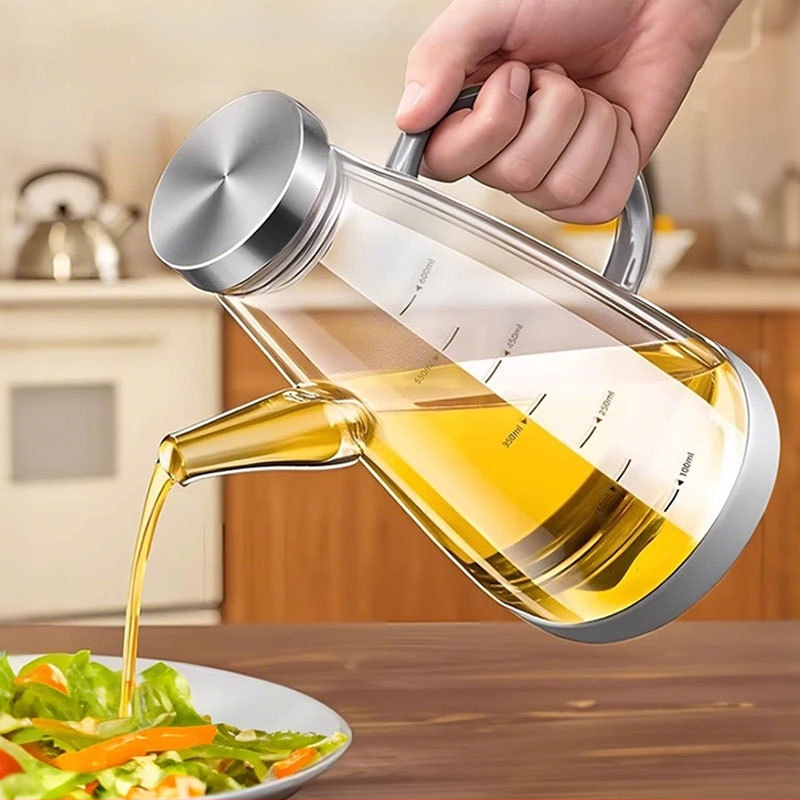 Duo One aliejaus indas iš aukštos borosilikatinio stiklo su spausdintu logotipu, didelė talpa, modernus minimalistinis stilius