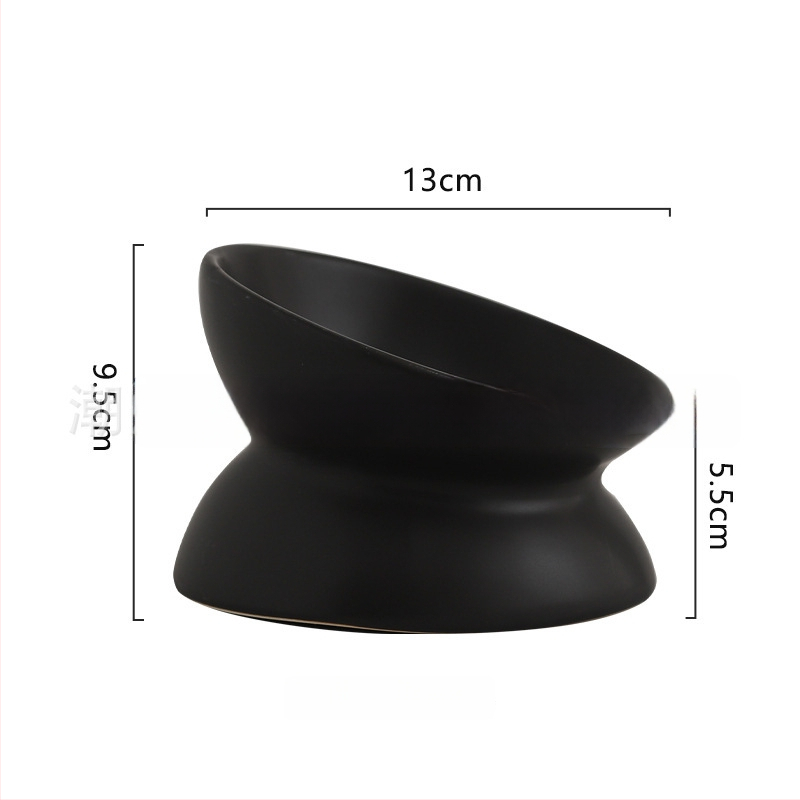 Keraminė vandens dubenėlis katėms su kaklo apsauga ir apsauga nuo apvertimo — naminių gyvūnėlių ėdalo dubuo, prekinis ženklas Pomeranian pottery