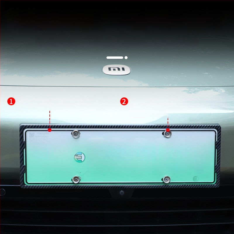 Numbrimärgiraam - täis serva disain, ühilduv SU7/YU7-ga, mõeldud uue energiaga sõidukitele, plastikust