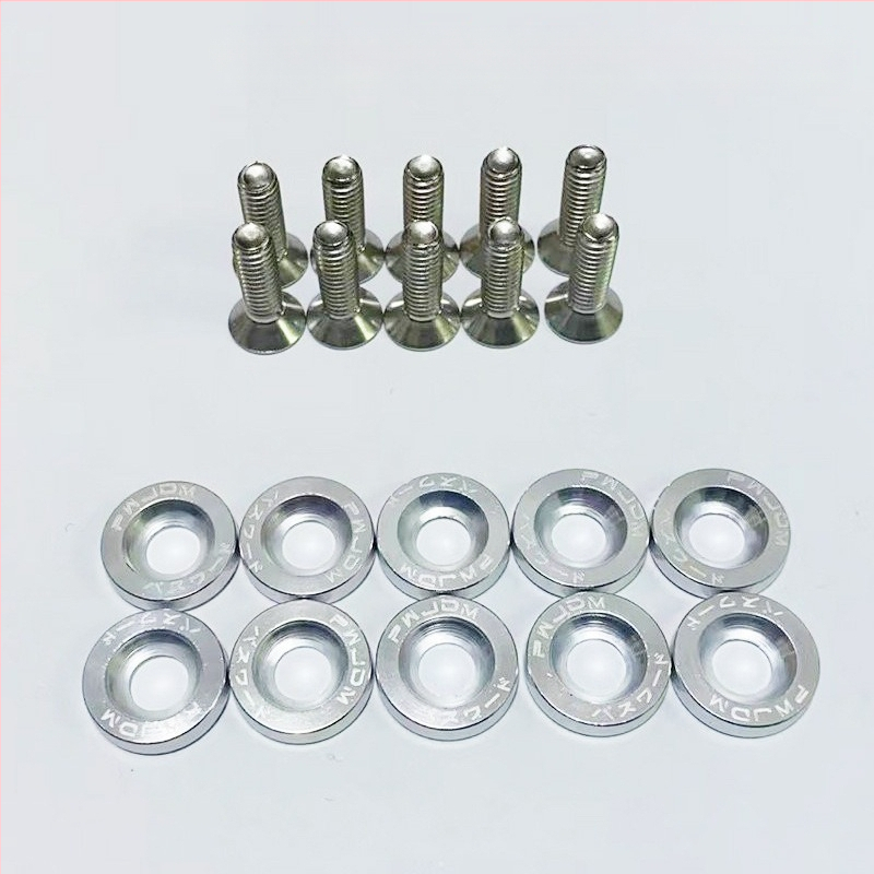 Sraigtų tarpiklis priekinei ir galinei bamperio stiprinimui, nikeliuoto plieno plokštelė registracijos numerio rėmui, universalus tvirtinimas