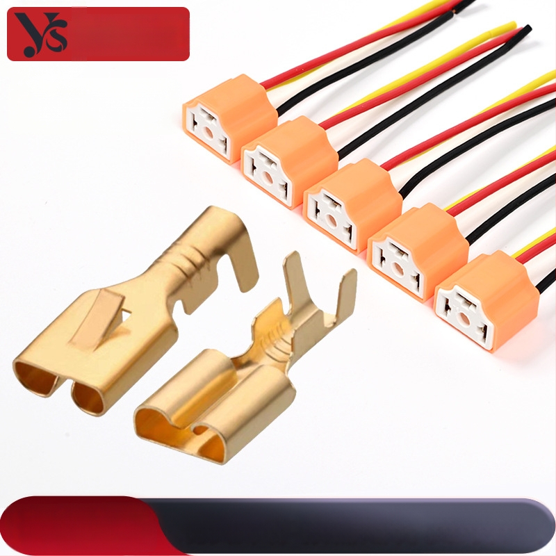 Automobilio žibinto lizdas su keraminiu korpusu ir gryno vario laidų surišimu, suderinama su žibintų lemputėmis