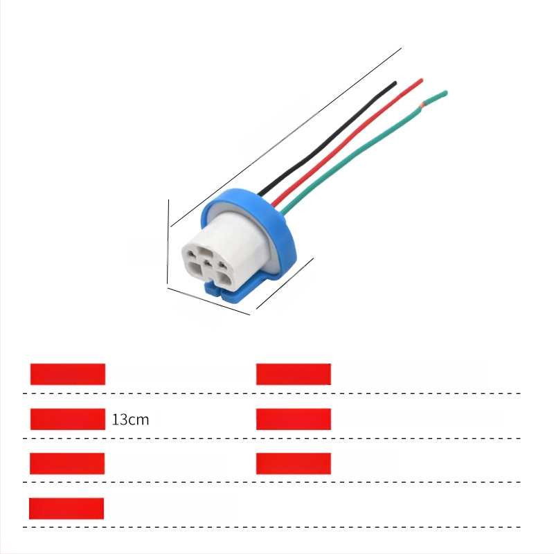 Automobilio žibinto lizdas su keraminiu korpusu ir gryno vario laidų surišimu, suderinama su žibintų lemputėmis