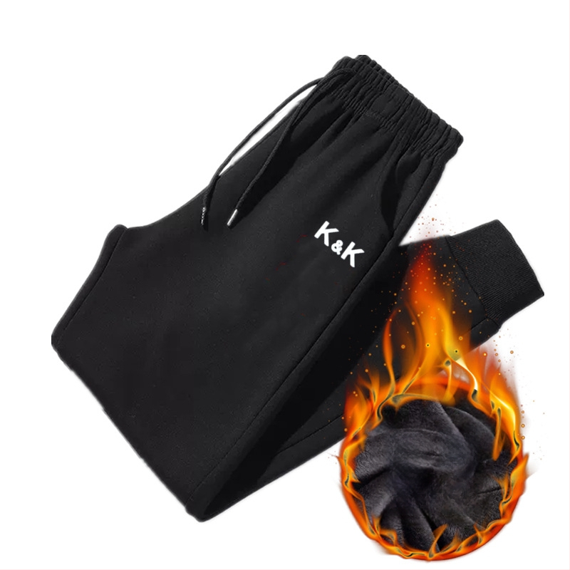 Flīša pildītas darba bikses ar brīvu piegriezumu, potītei aizsiets auklu, poliesteru audums