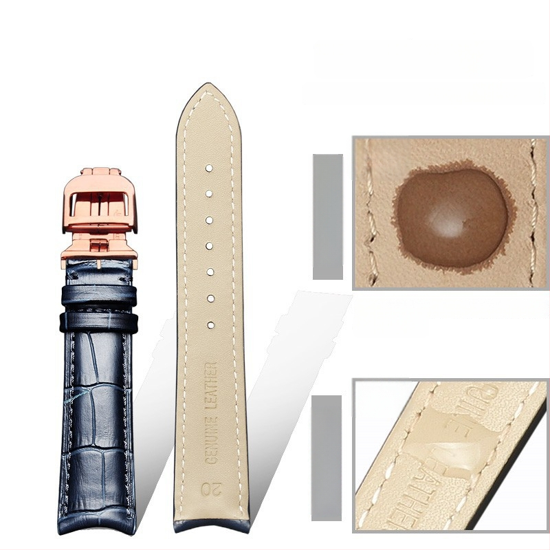 Laikrodžio dirželis iš natūralios odos su krokodilo raštu, Moon Phase Master modelis, viršutinės karvės odos oda, originalus dizainas