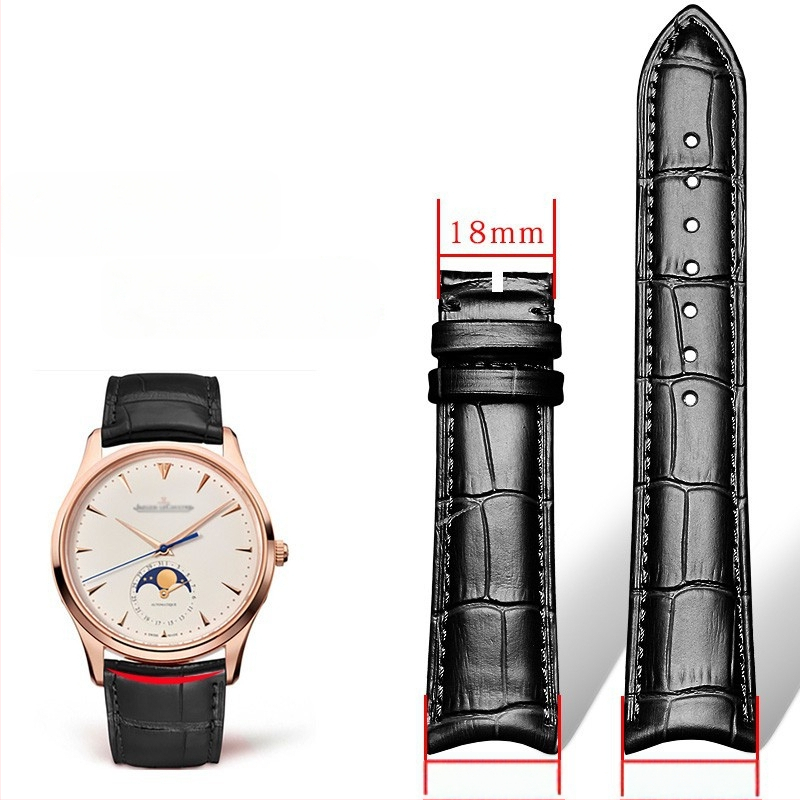 Laikrodžio dirželis iš natūralios odos su krokodilo raštu, Moon Phase Master modelis, viršutinės karvės odos oda, originalus dizainas