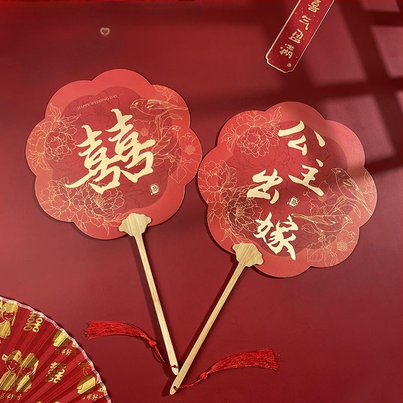 Koka kāzu fāns līgavām – fotorekvizīts, dāvanu kaste, ķīniešu stils