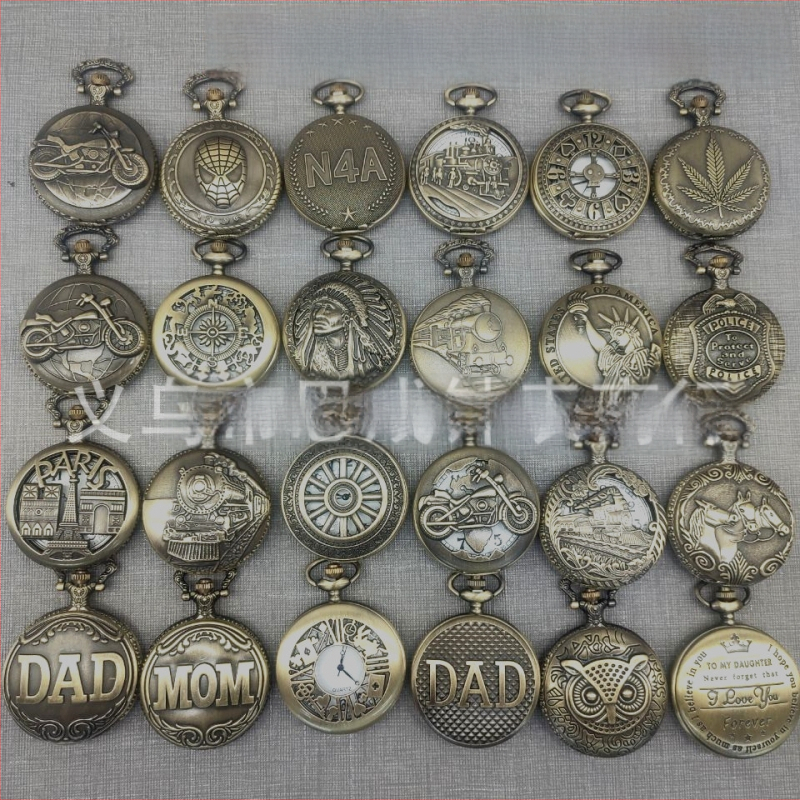 Kvarts taskukell metallkorpusega, ümmarguse näidikuga, lõigatud lokomotiivi motiiviga, liikumine 68