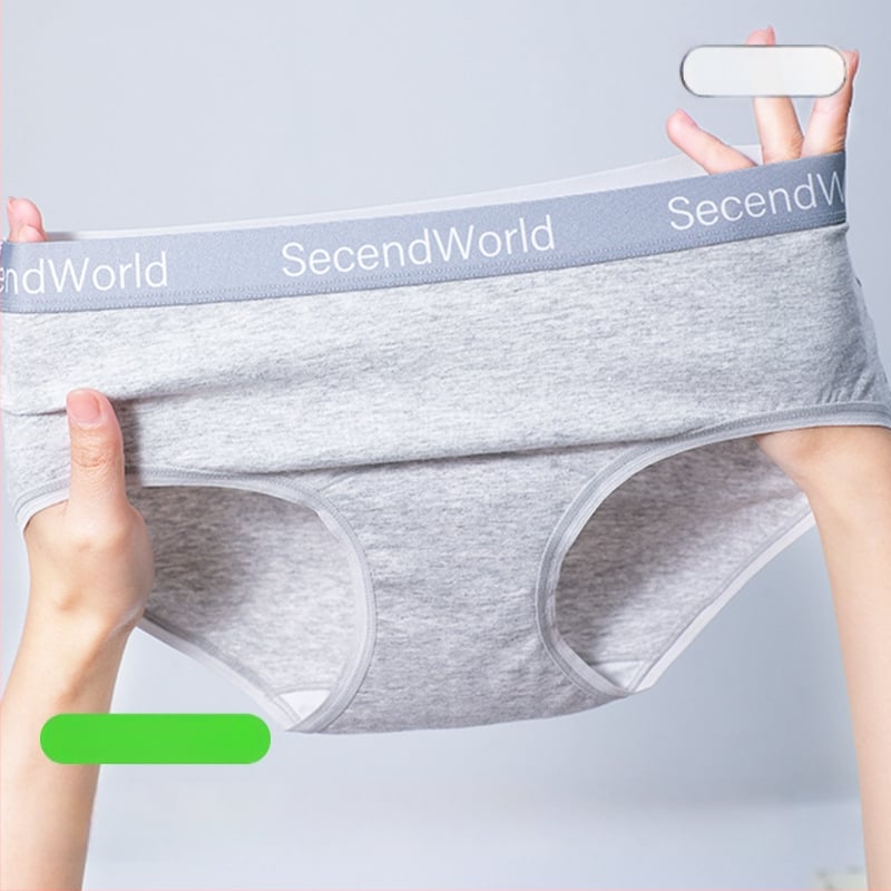 Sieviešu tīras kokvilnas apakšveļa ar vidēju jostu, elpojoša un antibakteriāla, 90–95% kokvilnas