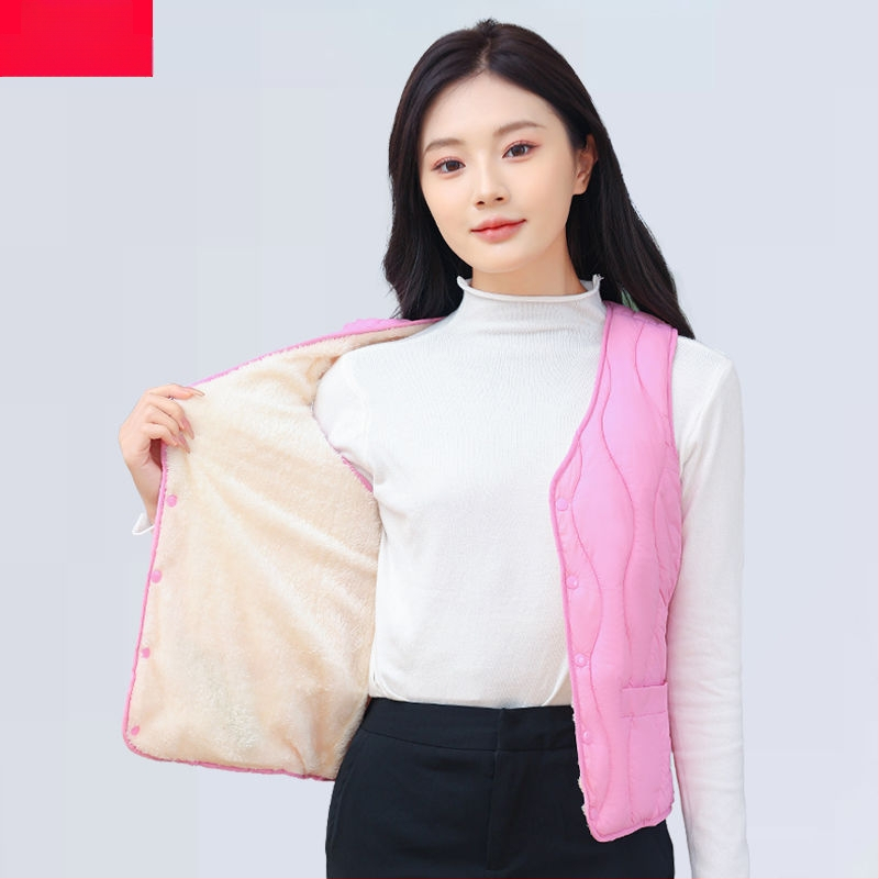 Sieviešu kokvilnas veste ar fleece oderi, rudens–ziemas sezona, regulāra piegriezums, polo apkakle, vienkāršā aizdare