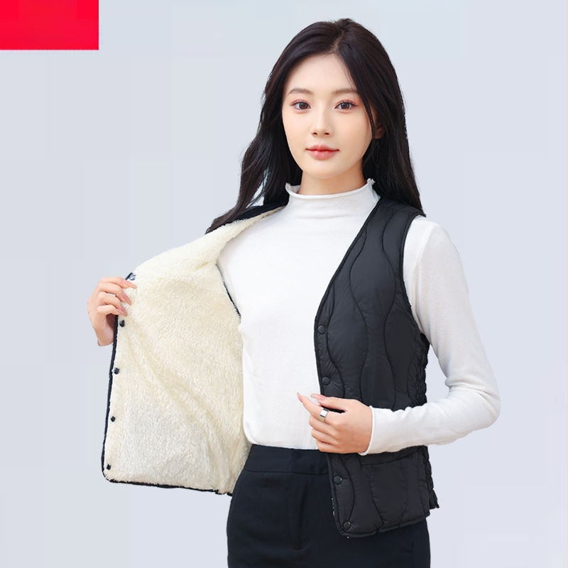 Sieviešu kokvilnas veste ar fleece oderi, rudens–ziemas sezona, regulāra piegriezums, polo apkakle, vienkāršā aizdare