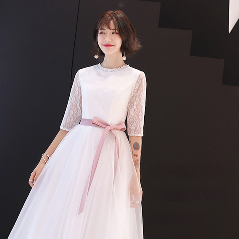 Sieviešu oficiāla kleita, poliestera šķiedra (90%), A-līnijas siluets, augsta josta, 3/4 piedurknes