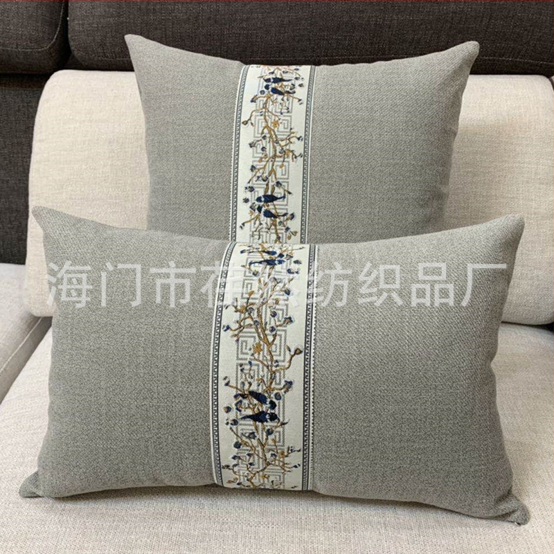 Muguras atbalsta spilvens ar lina pārklājumu, jauns ķīniešu stils; pārvalks: poliesters; pildījums: PP kokvilna; pletēšana: salikšana; raksts: vienkrāsains/ ziedu; pielāgošana pieejama