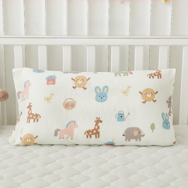 Jastučnica za djecu od 100% pamuka gaze, dvostruka, s dječjim motivom i reaktivnim tiskom