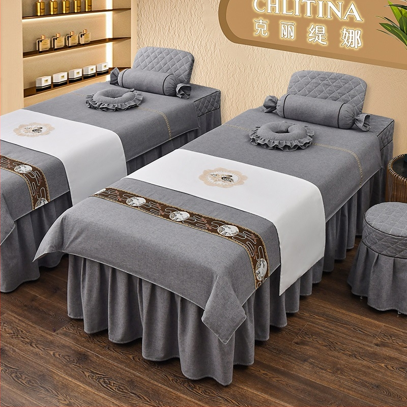 Četverodijelni set navlaka za krevet od ledenog svile za četiri godišnja doba, kozmetički salon, europski stil masaže