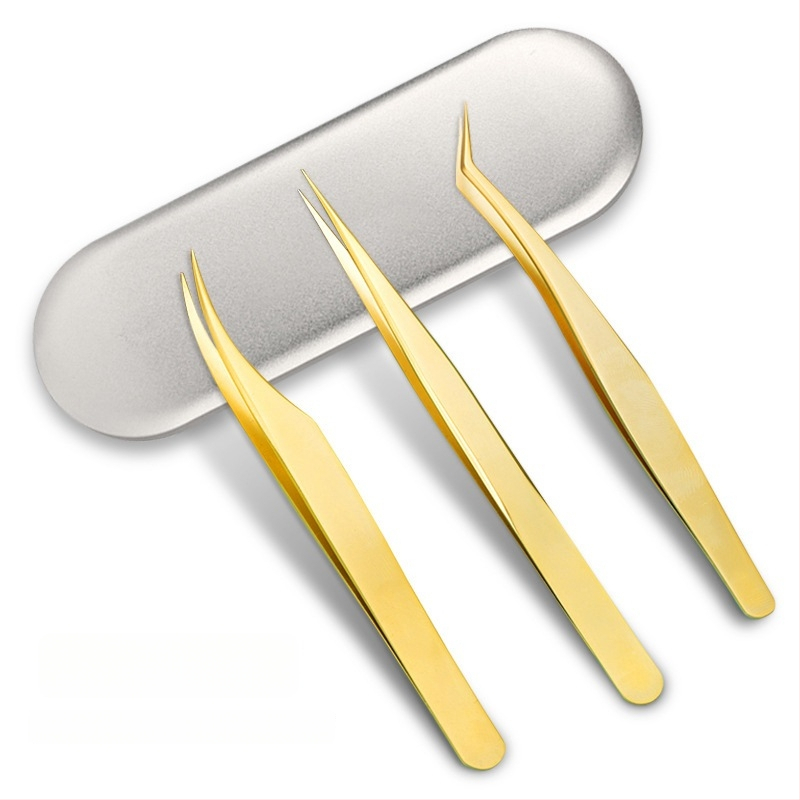 Pincetes mākslīgām skropstām sākotnējiem lietotājiem – augstas precizitātes nerūsējošā tērauda instruments, izcelsme Yangjiang