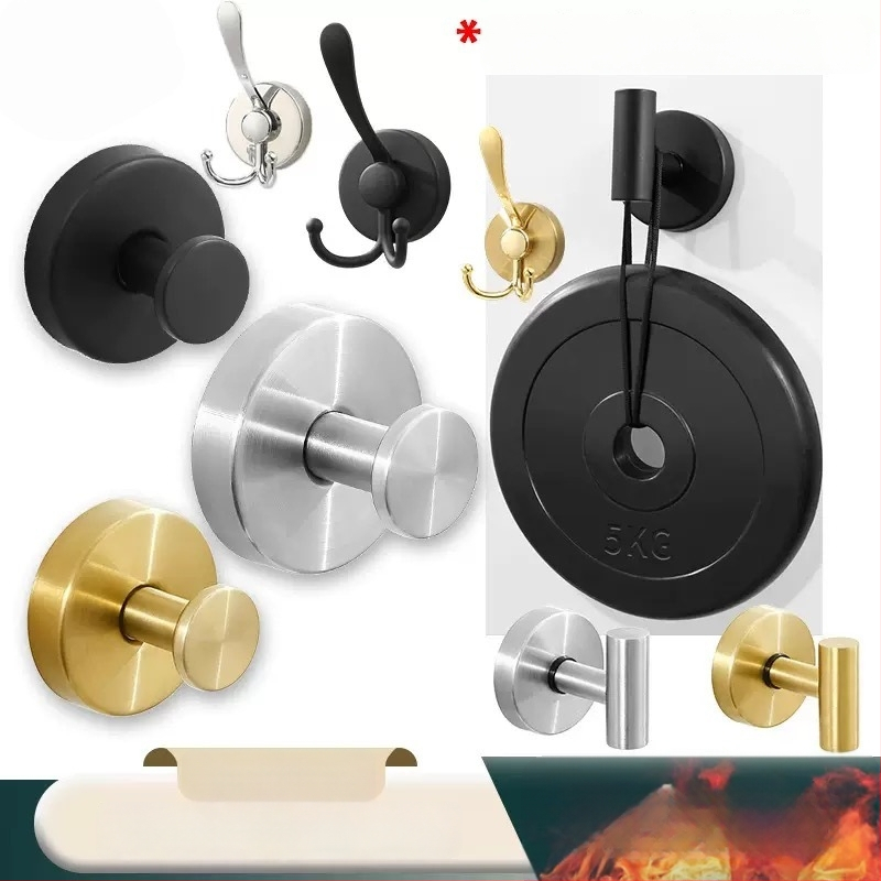 Nerūsējošā tērauda vakuuma piesūcekļa āķis sienai, dvieļiem un apģērbam, viens āķis, mūsdienīgs minimālisms, slodze 3-5 kg