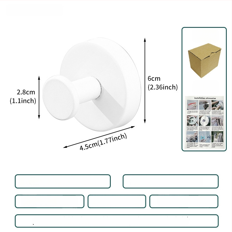 Nerūsējošā tērauda vakuuma piesūcekļa āķis sienai, dvieļiem un apģērbam, viens āķis, mūsdienīgs minimālisms, slodze 3-5 kg
