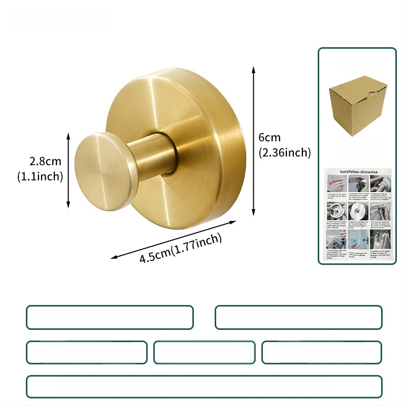 Nerūsējošā tērauda vakuuma piesūcekļa āķis sienai, dvieļiem un apģērbam, viens āķis, mūsdienīgs minimālisms, slodze 3-5 kg