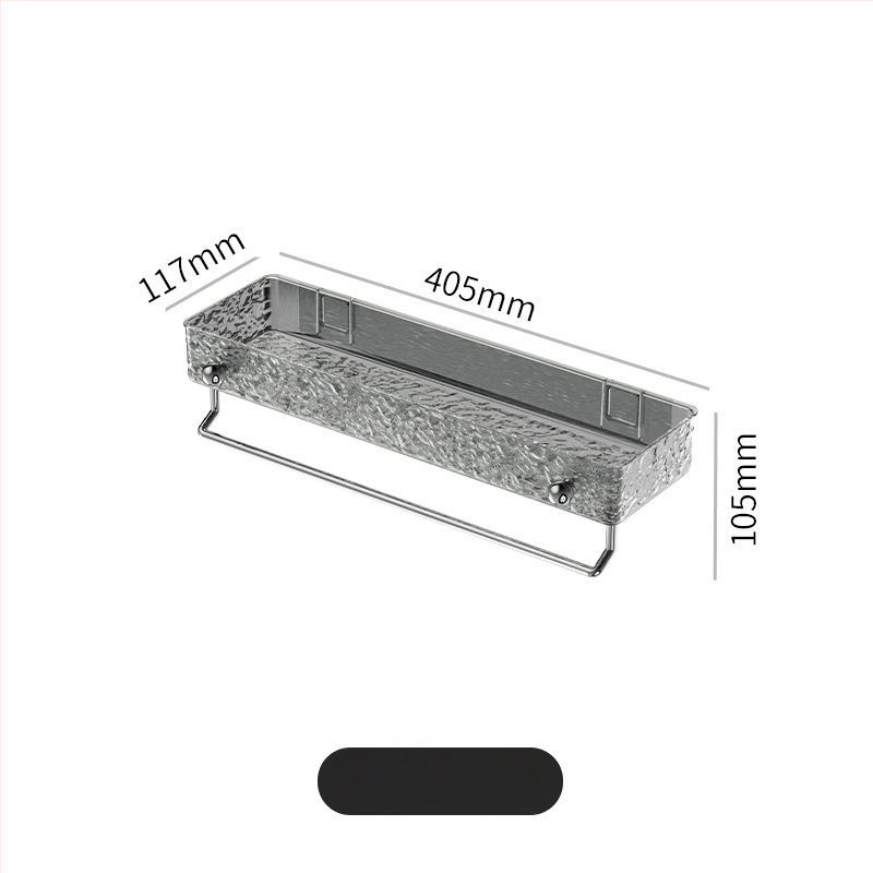 Vannas istabas sienas uzglabāšanas plaukts — bez urbšanas, plastmasas kosmētikas un dvieļu organizētājs