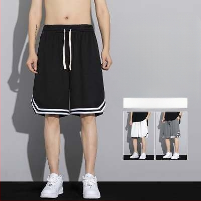 Vyriški krepšinio šortai, penkių ketvirtinių ilgis, poliesterio tinklo greitai džiūstantis audinys, tiesus kirpimas, vasaros sportui